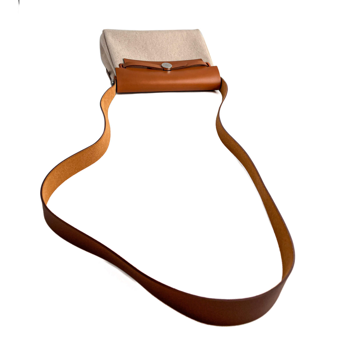 Second hand Hermes Herbag Mini Vache Hunter Leather Crossbody Beige - Tabita Bags