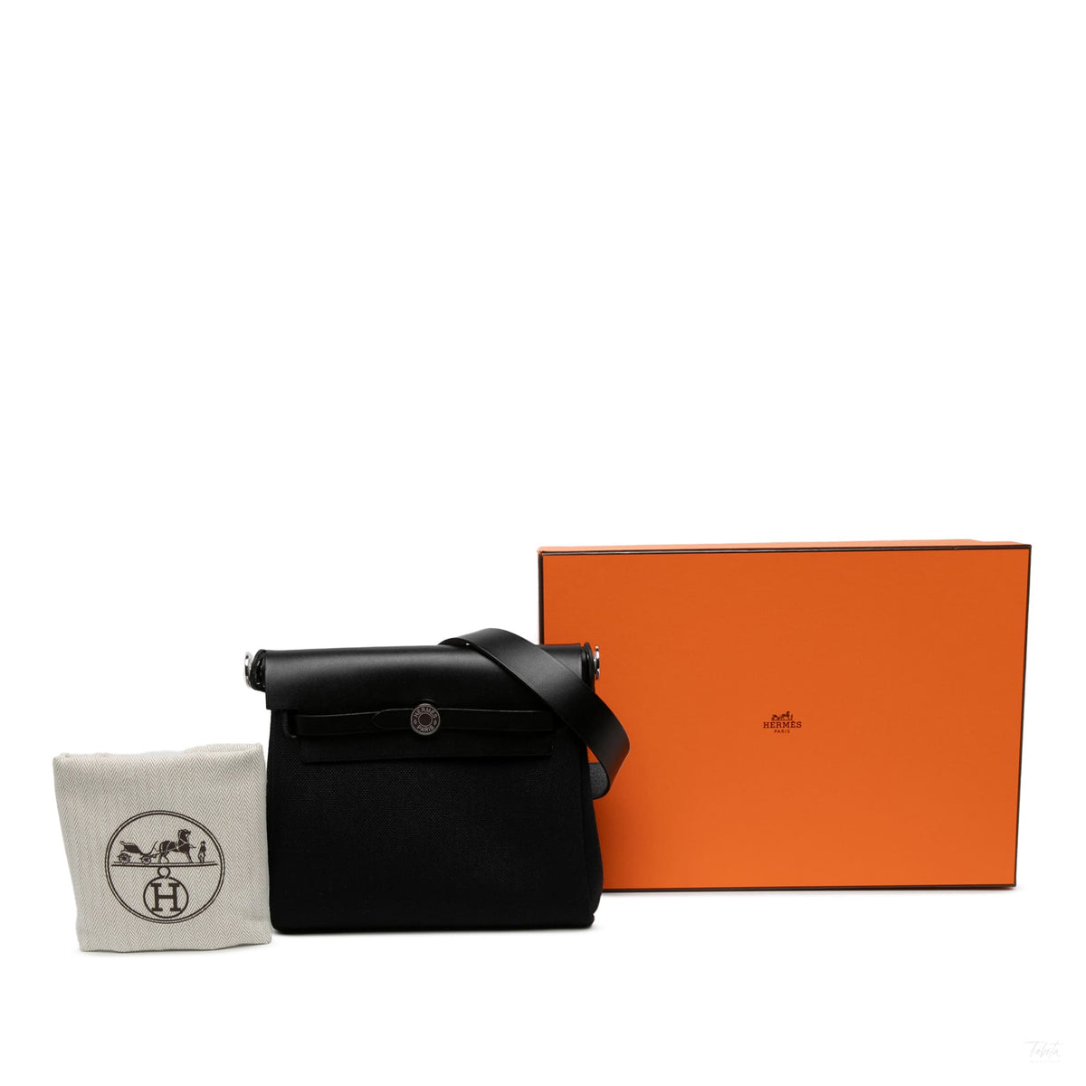 Second hand Hermes Herbag Mini Vache Hunter Leather Crossbody Black - Tabita Bags