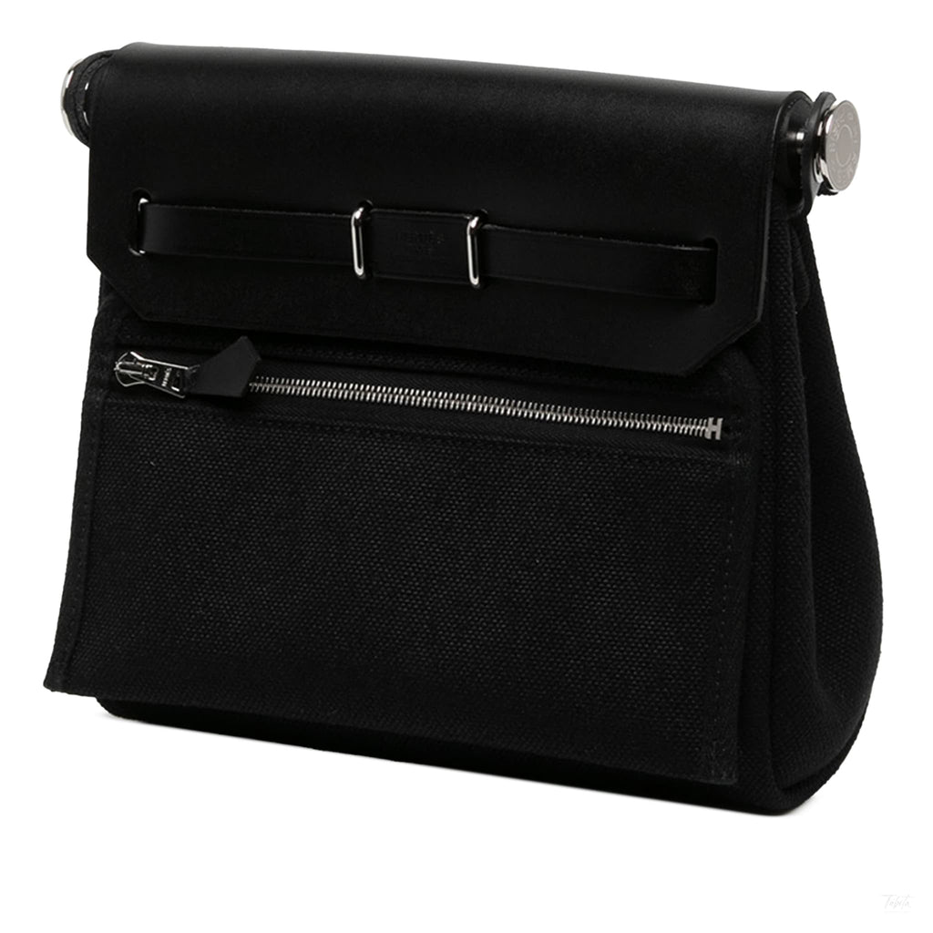 Second hand Hermes Herbag Mini Vache Hunter Leather Crossbody Black - Tabita Bags