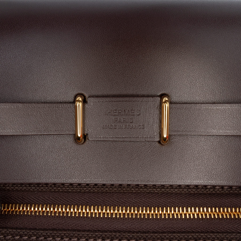 Second hand Hermes Herbag Mini Vache Hunter Leather Crossbody Brown - Tabita Bags