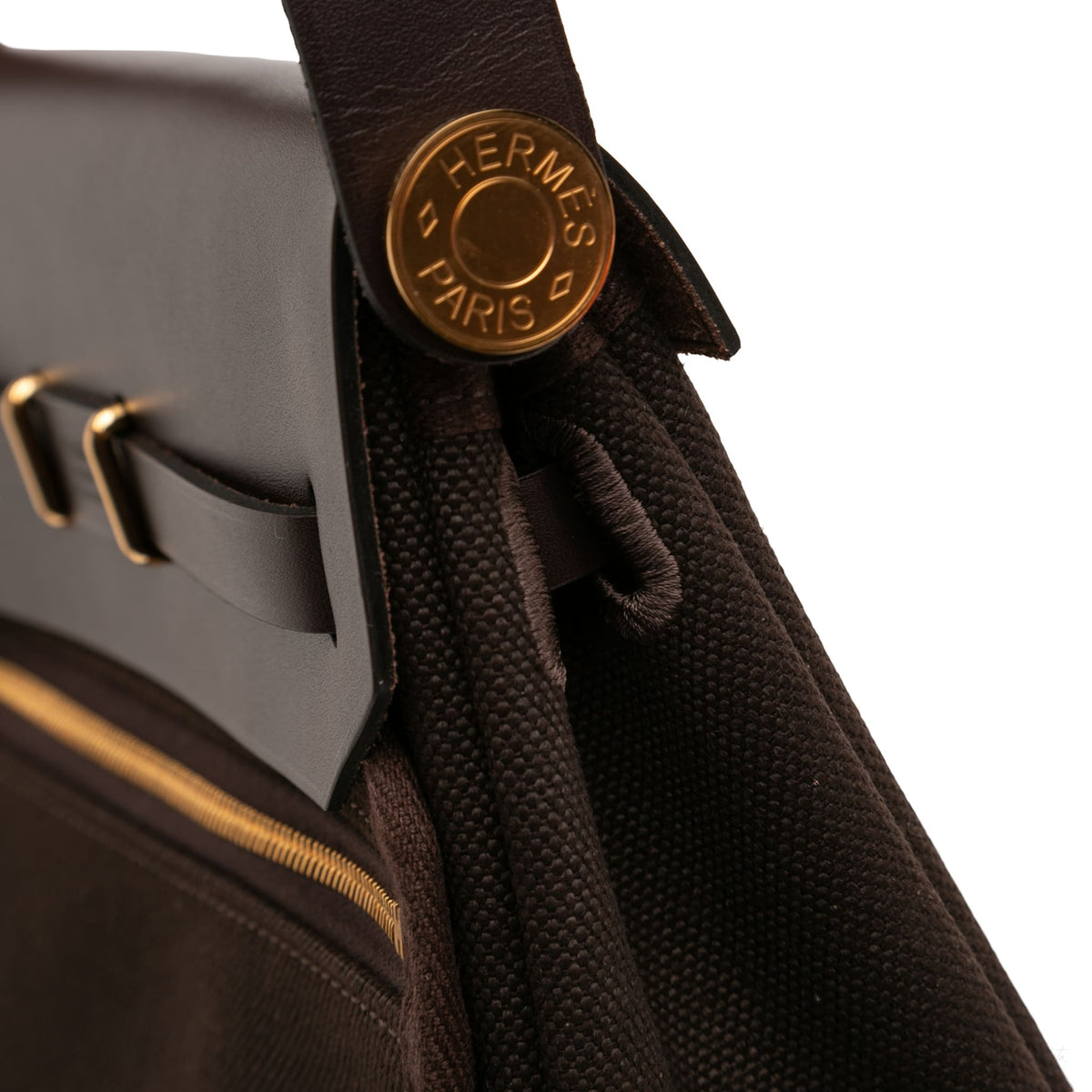 Second hand Hermes Herbag Mini Vache Hunter Leather Crossbody Brown - Tabita Bags