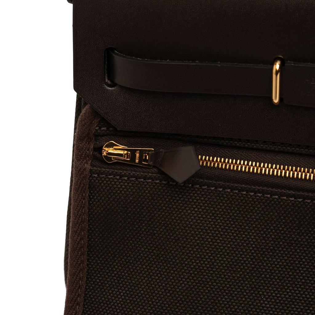 Second hand Hermes Herbag Mini Vache Hunter Leather Crossbody Brown - Tabita Bags
