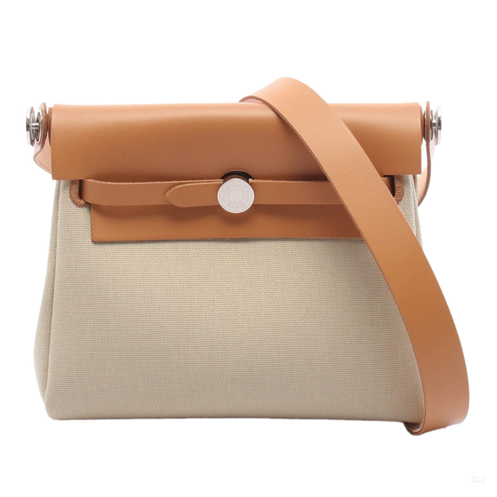 Second hand Hermes Herbag Mini Vache Hunter Leather Crossbody Brown - Tabita Bags