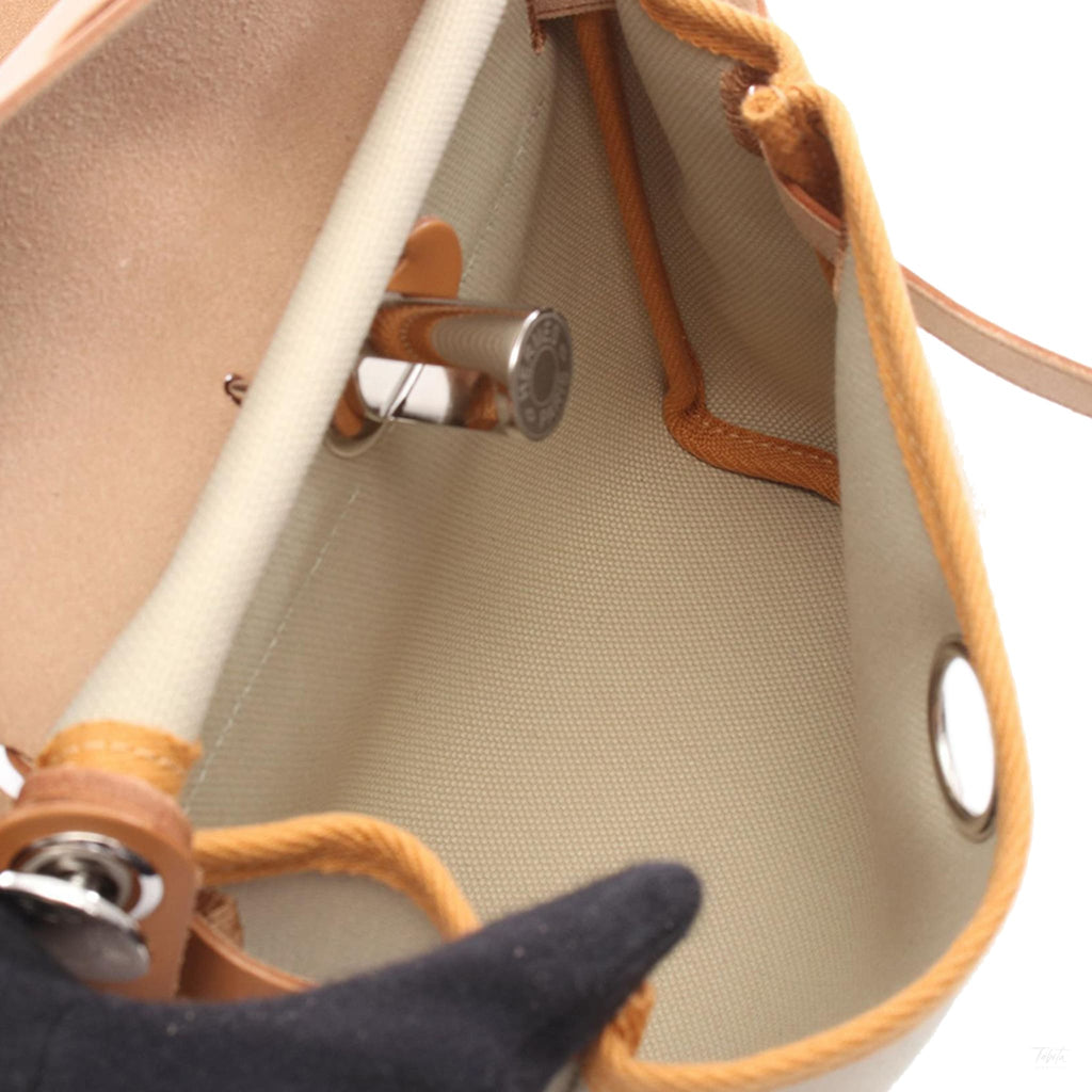Second hand Hermes Herbag Mini Vache Hunter Leather Crossbody Brown - Tabita Bags