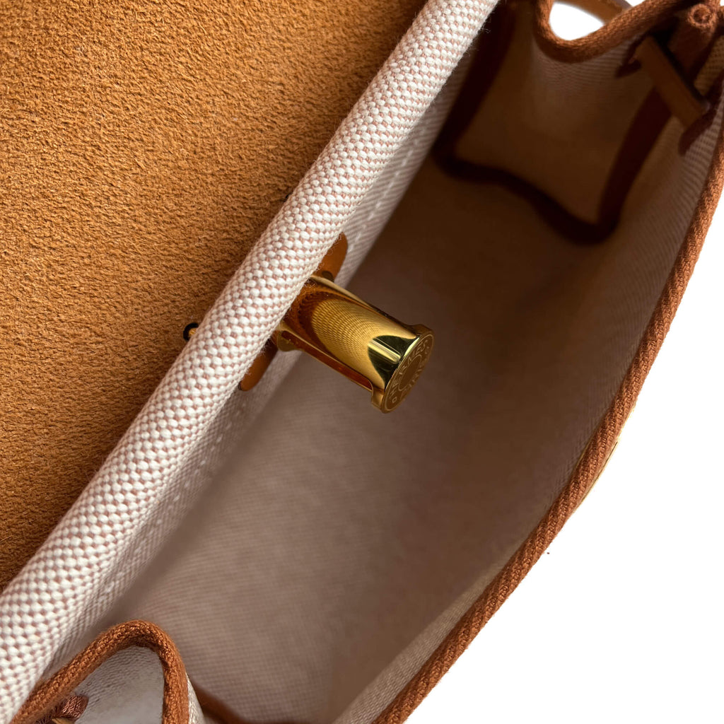 Second hand Hermes Herbag Mini Vache Hunter Leather Crossbody Fauve - Tabita Bags