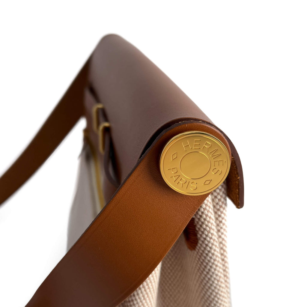 Second hand Hermes Herbag Mini Vache Hunter Leather Crossbody Fauve - Tabita Bags