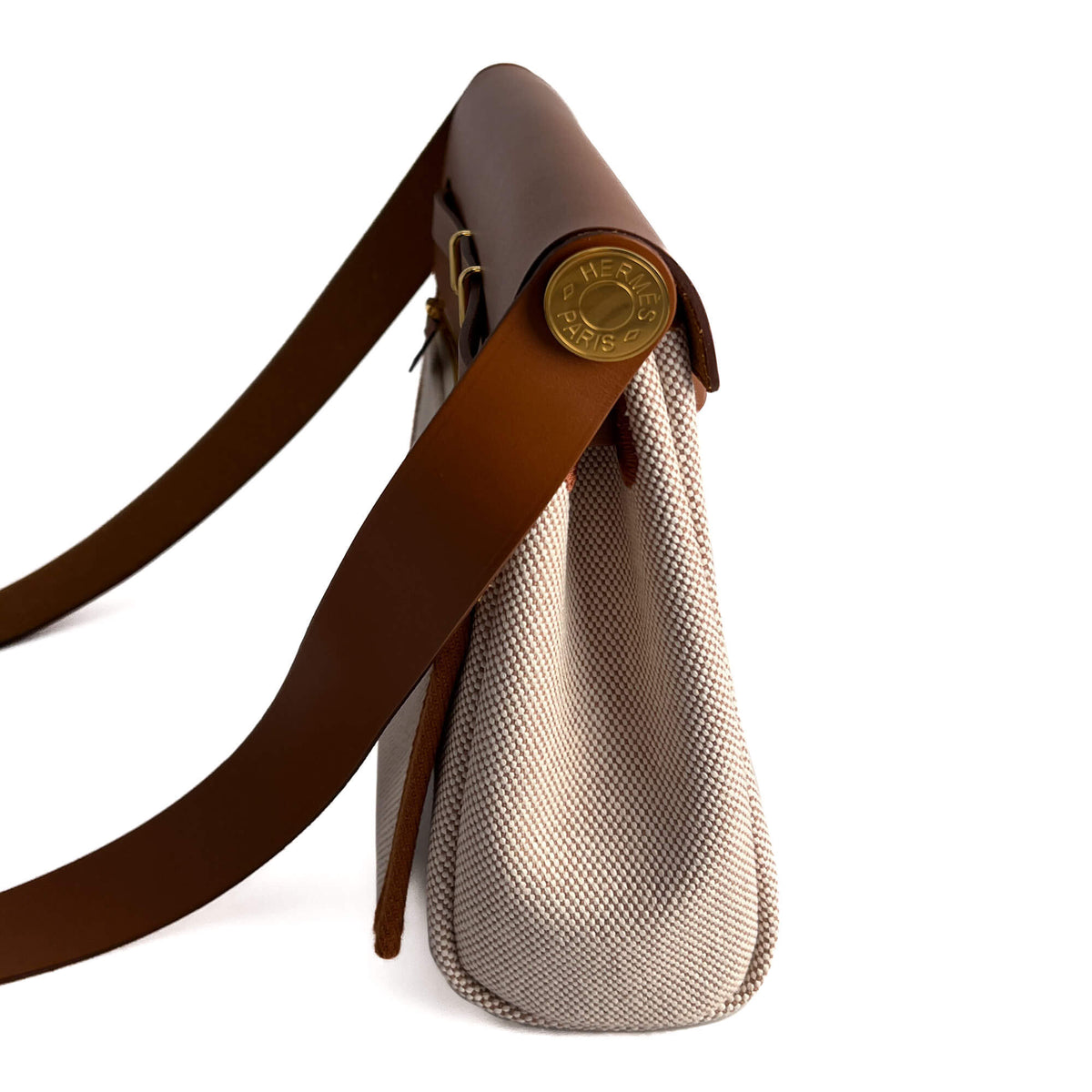 Second hand Hermes Herbag Mini Vache Hunter Leather Crossbody Fauve - Tabita Bags