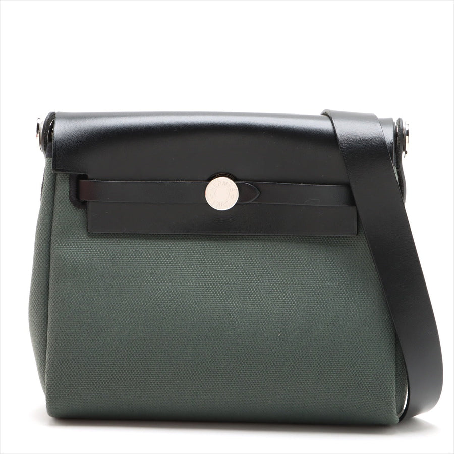Second hand Hermes Herbag Mini Vache Hunter Leather Crossbody Green - Tabita Bags