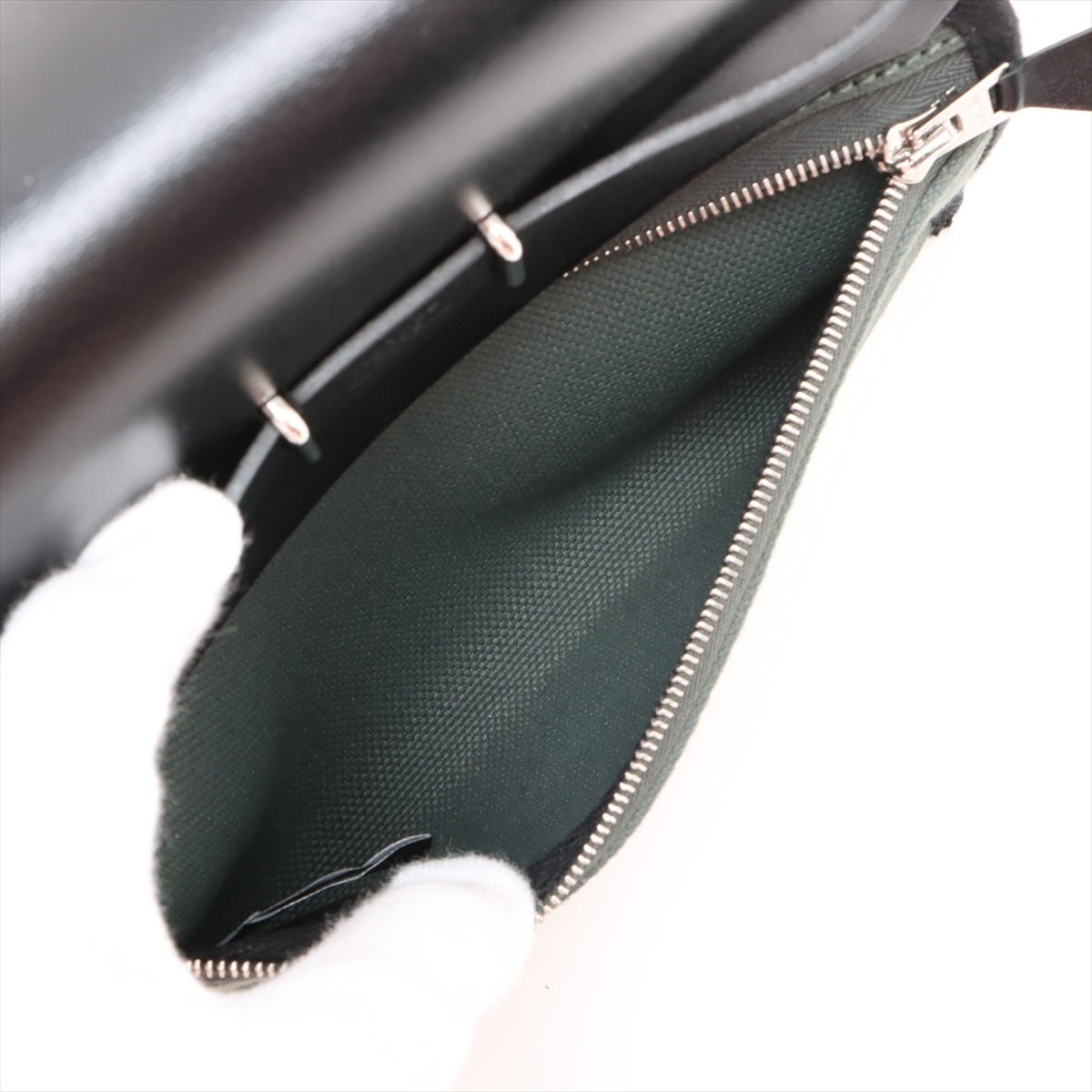 Second hand Hermes Herbag Mini Vache Hunter Leather Crossbody Green - Tabita Bags