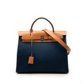 Second hand Hermes Herbag PM Canvas 1 pouch Top-handle Handbag Blue - Tabita Bags