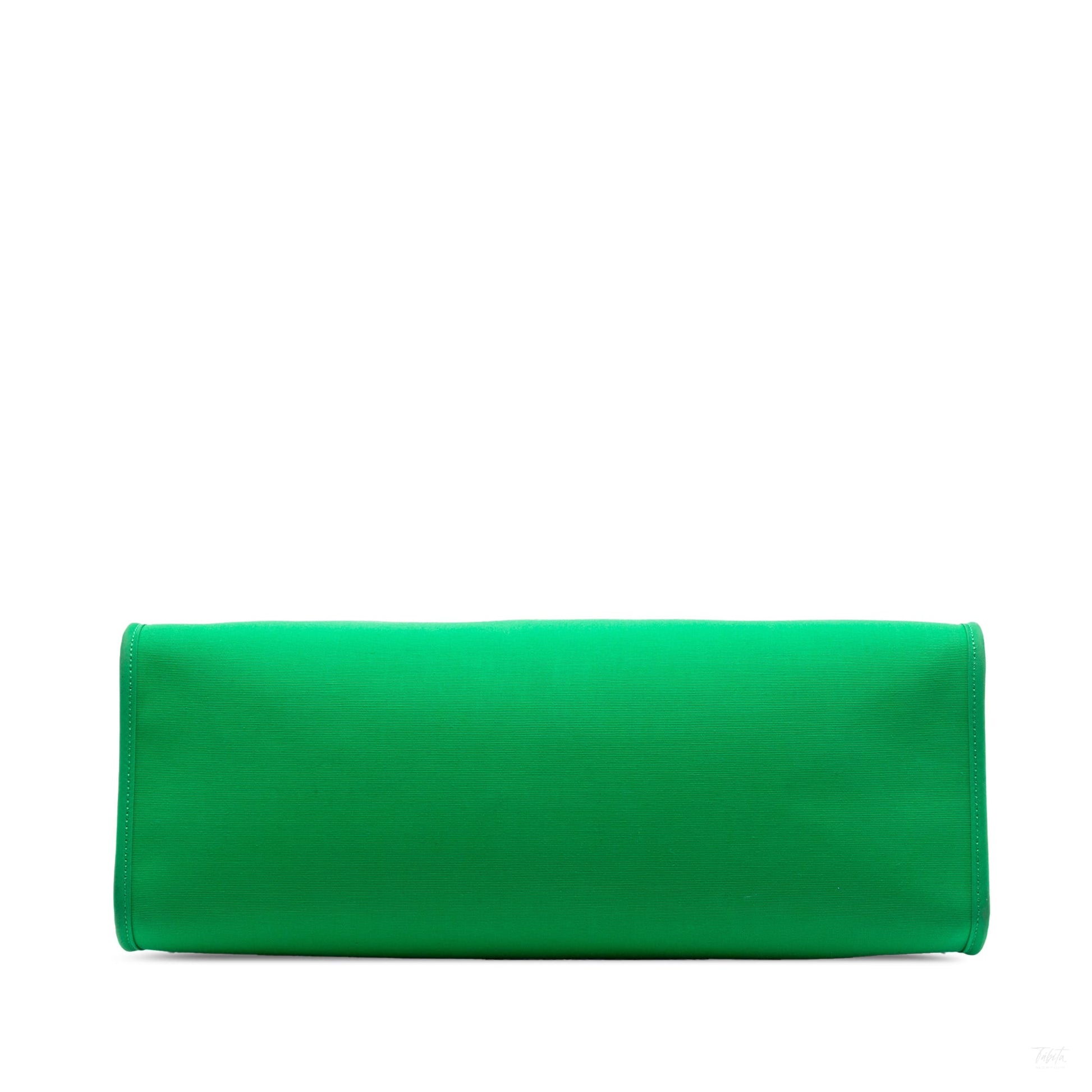 Second hand Hermes Herbag PM Canvas 1 pouch Top - handle Handbag Green - Tabita Bags