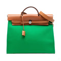 Second hand Hermes Herbag PM Canvas 1 pouch Top - handle Handbag Green - Tabita Bags