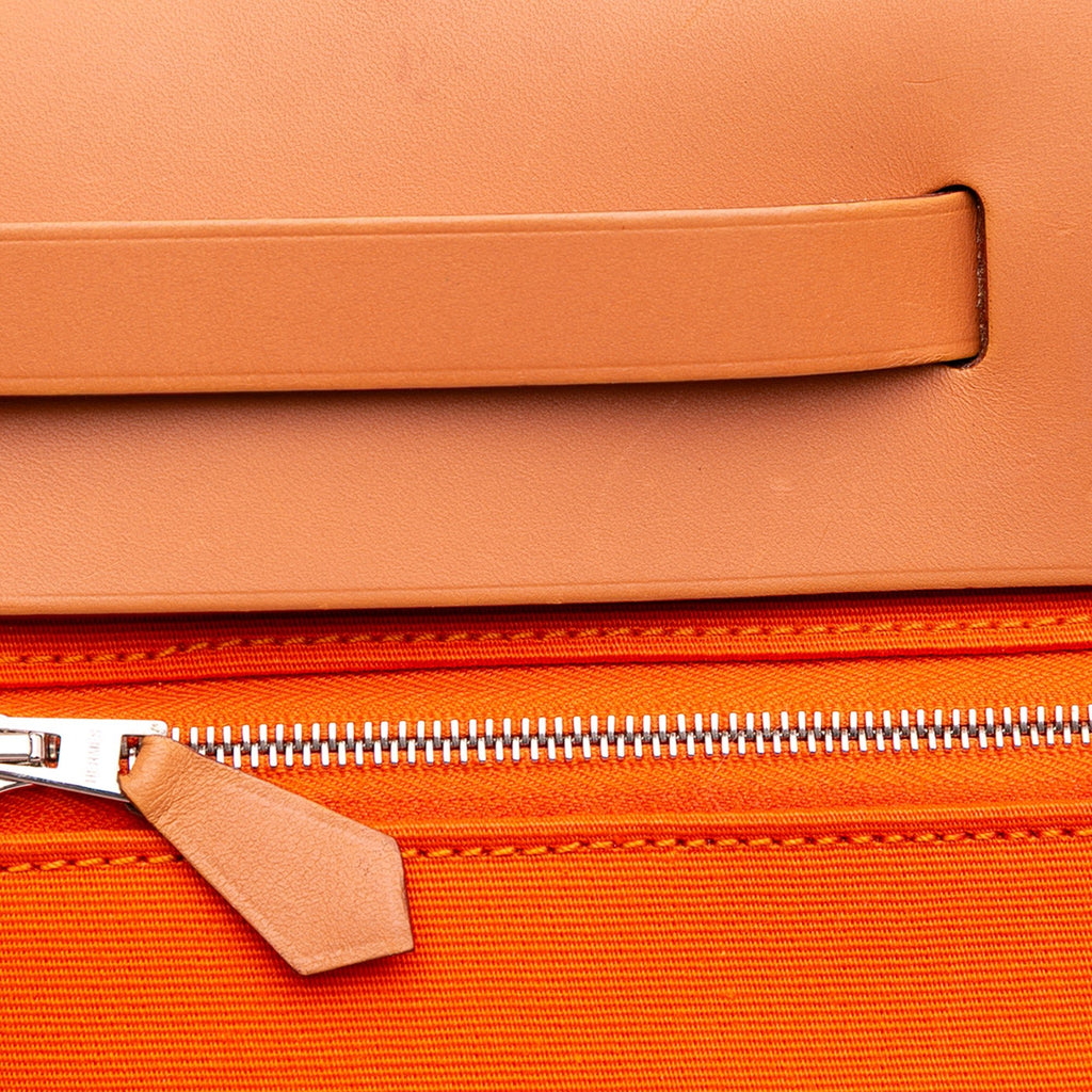 Second hand Hermes Herbag PM Canvas 1 Pouch Top - handle Handbag Orange - Tabita Bags