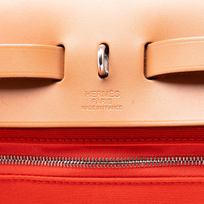 Second hand Hermes Herbag PM Canvas 1 pouch Top - handle Handbag Orange - Tabita Bags
