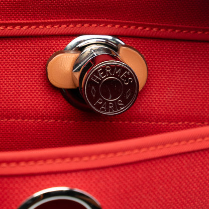 Second hand Hermes Herbag PM Canvas 1 pouch Top - handle Handbag Orange - Tabita Bags