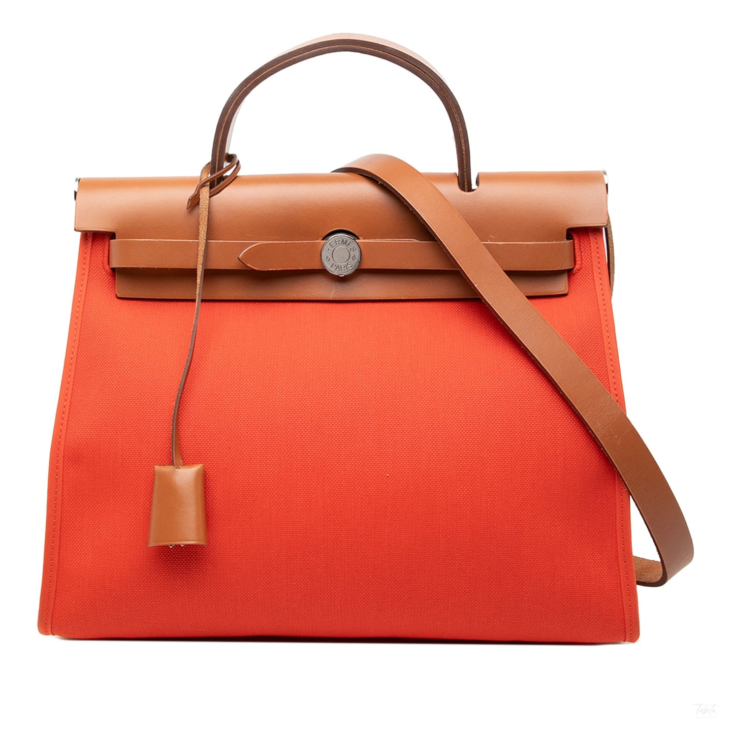 Second hand Hermes Herbag PM Canvas 1 pouch Top - handle Handbag Orange - Tabita Bags