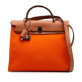 Second hand Hermes Herbag PM Canvas 1 pouch Top - handle Handbag Orange - Tabita Bags