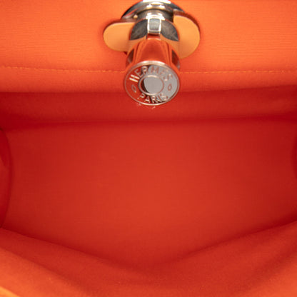 Second hand Hermes Herbag PM Canvas 1 Pouch Top - handle Handbag Orange - Tabita Bags