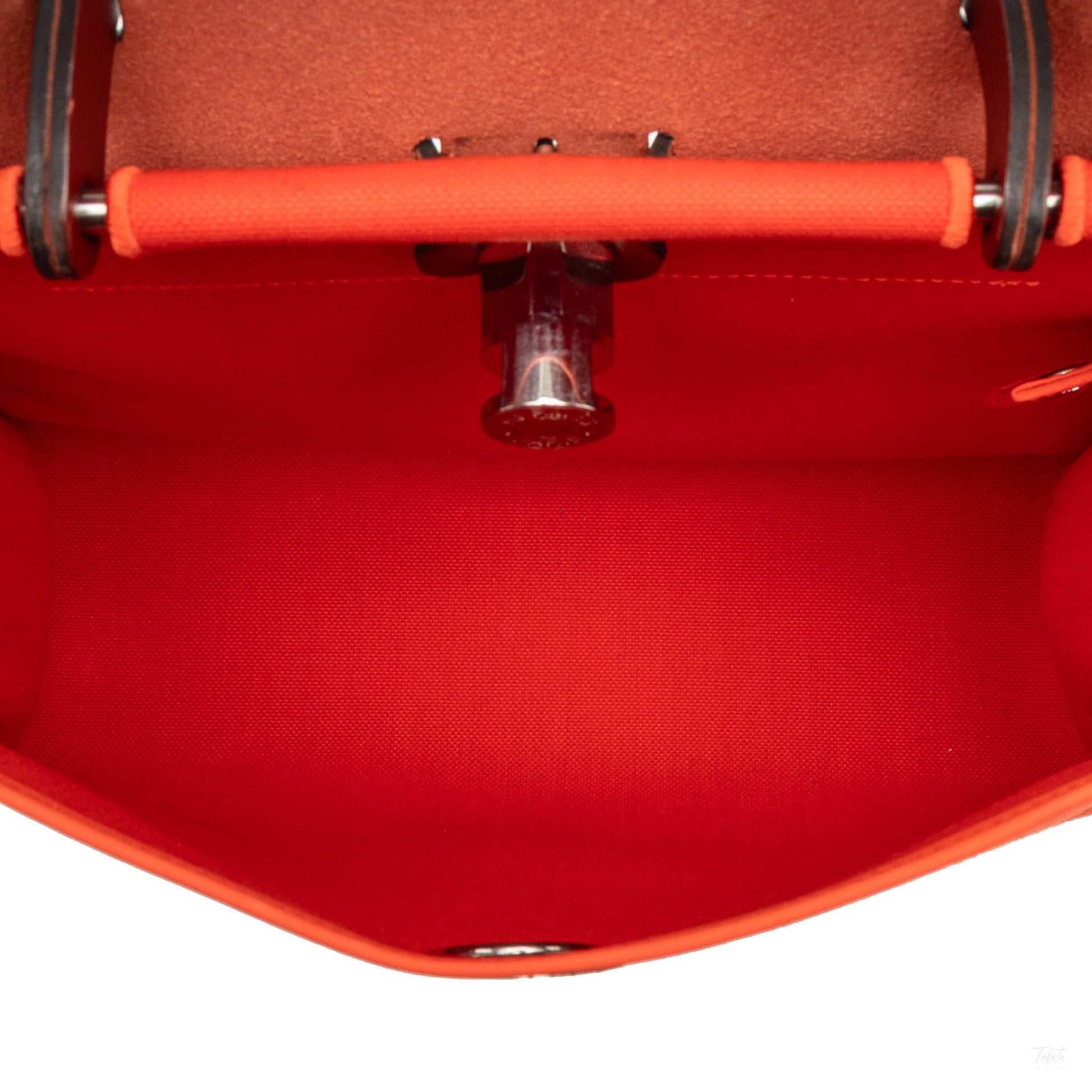 Second hand Hermes Herbag PM Canvas 1 pouch Top - Handle Handbag Orange - Tabita Bags