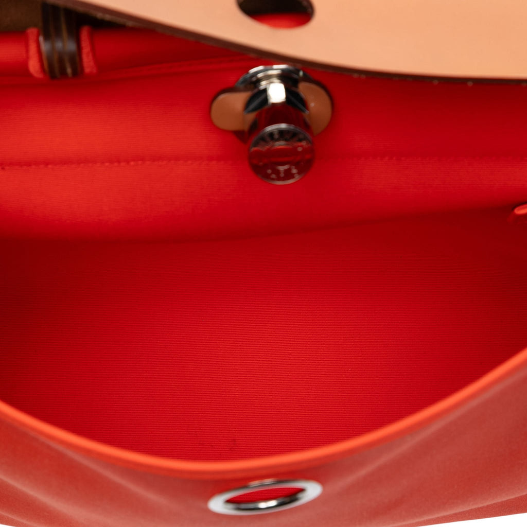 Second hand Hermes Herbag PM Canvas 1 pouch Top - Handle Handbag Orange - Tabita Bags
