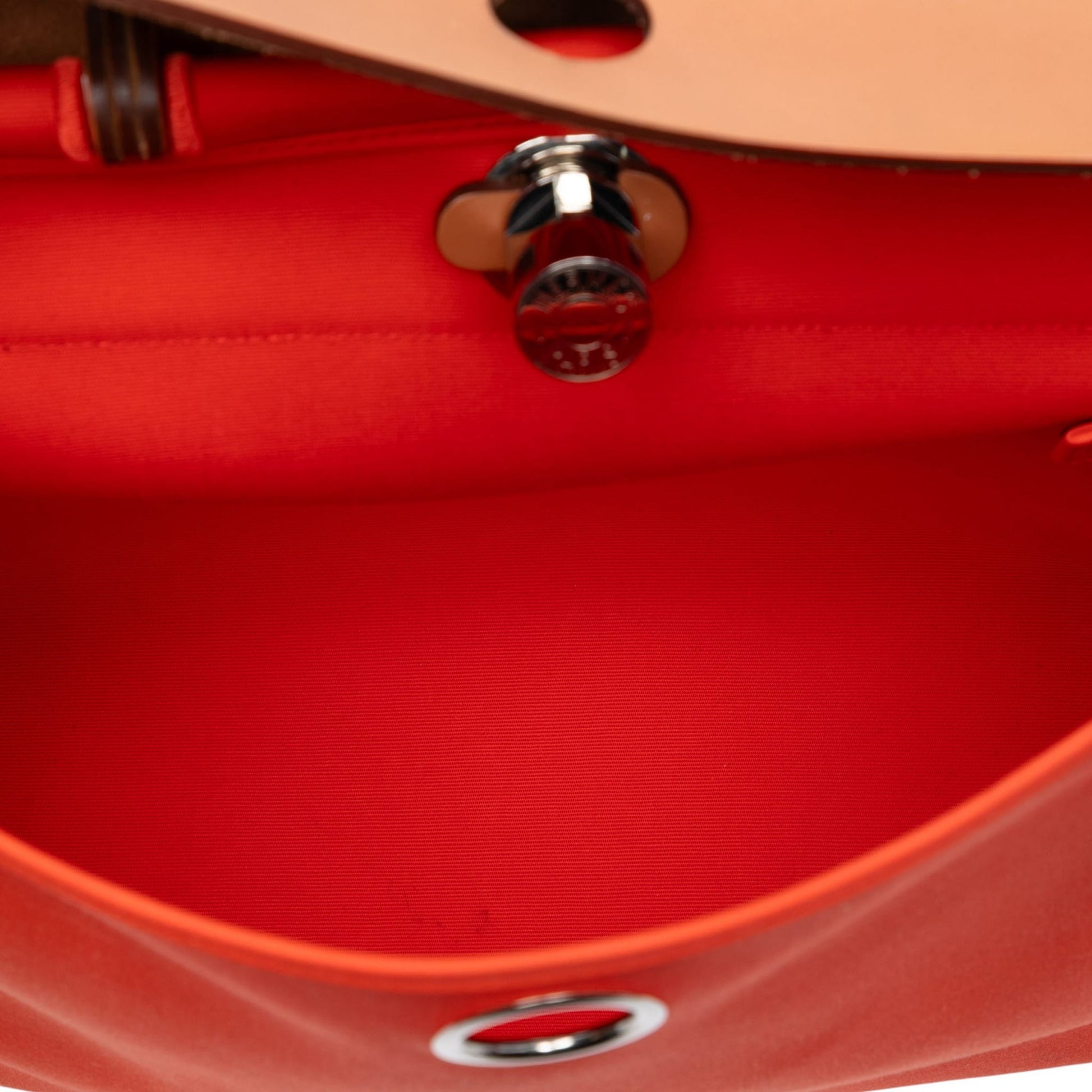 Second hand Hermes Herbag PM Canvas 1 pouch Top - Handle Handbag Orange - Tabita Bags