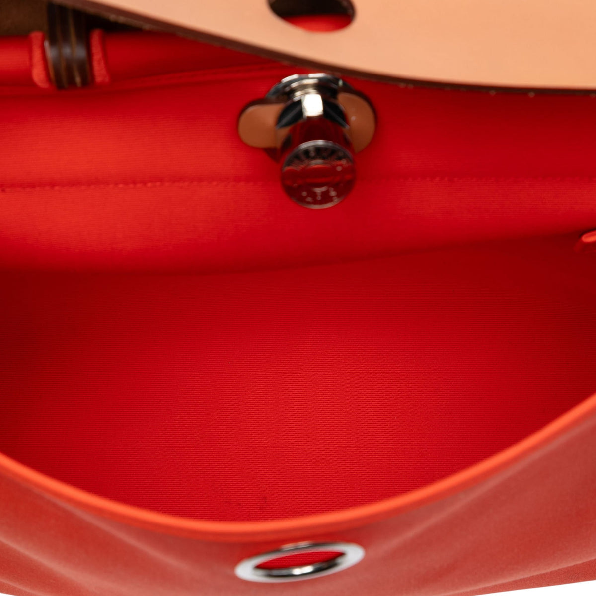 Second hand Hermes Herbag PM Canvas 1 pouch Top - Handle Handbag Orange - Tabita Bags