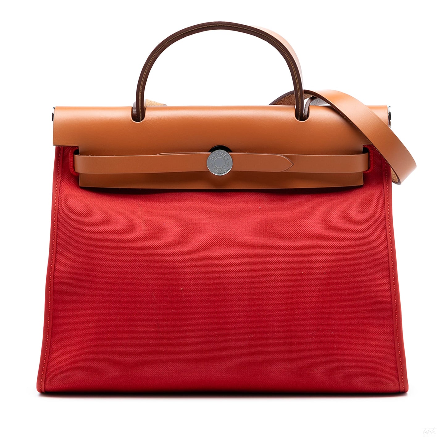 Second hand Hermes Herbag PM Canvas 1 pouch Top - handle Handbag Orange - Tabita Bags