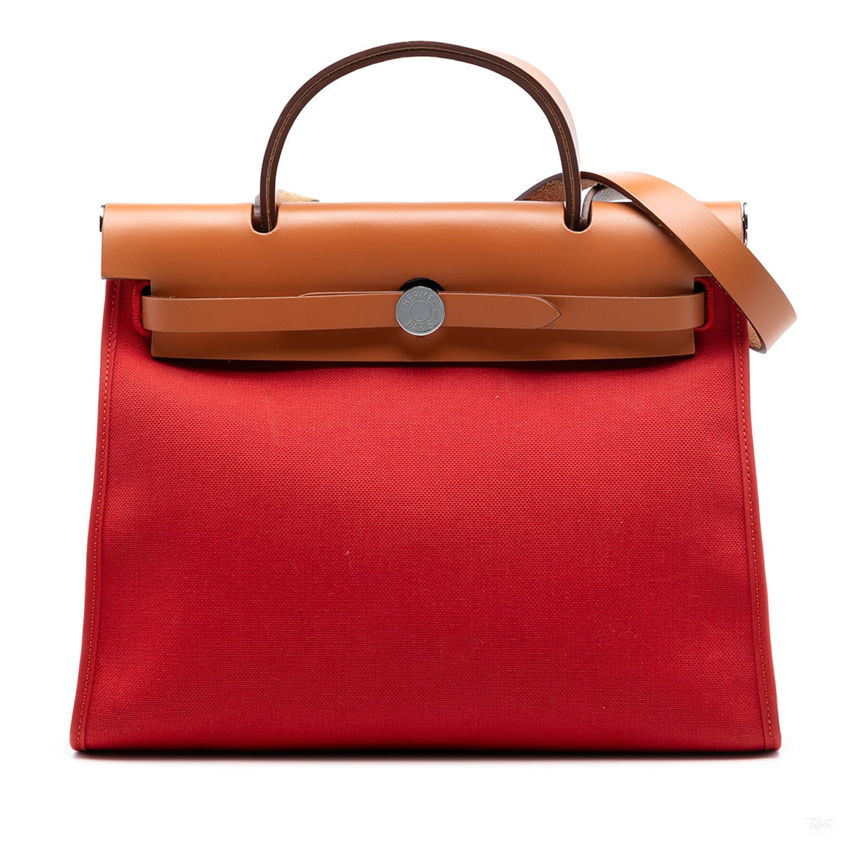Second hand Hermes Herbag PM Canvas 1 pouch Top - handle Handbag Orange - Tabita Bags