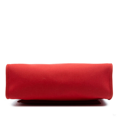 Second hand Hermes Herbag PM Canvas 1 pouch Top - handle Handbag Orange - Tabita Bags