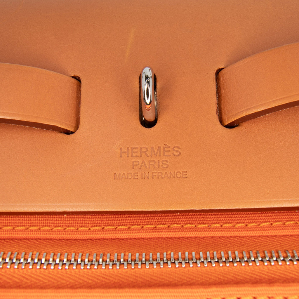 Second hand Hermes Herbag PM Canvas 1 Pouch Top - handle Handbag Orange - Tabita Bags