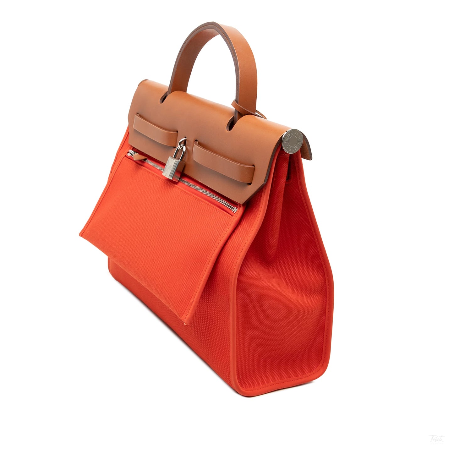 Second hand Hermes Herbag PM Canvas 1 pouch Top - handle Handbag Orange - Tabita Bags