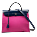 Second hand Hermes Herbag PM Canvas 1 pouch Top-handle Handbag Pink - Tabita Bags