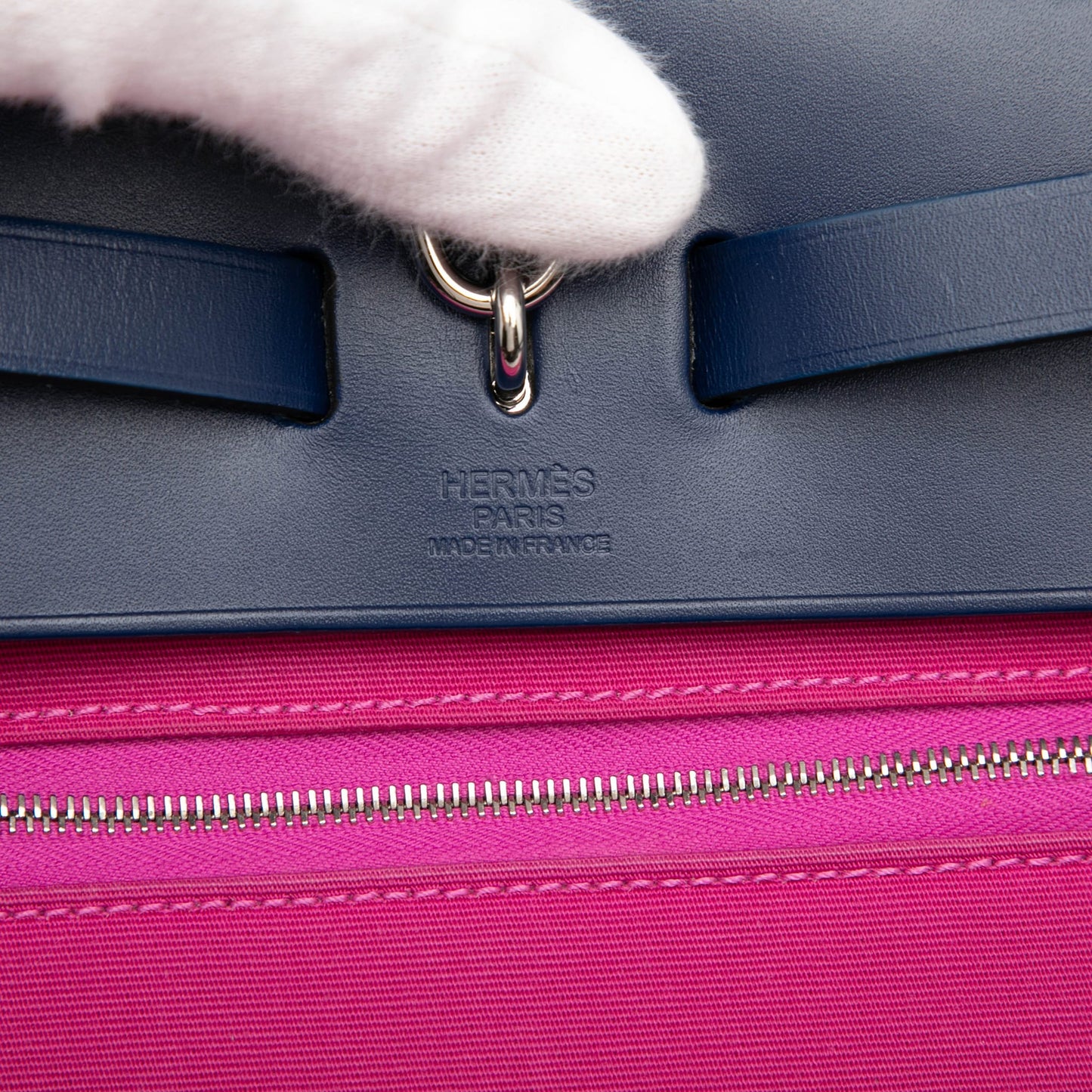 Second hand Hermes Herbag PM Canvas 1 pouch Top - handle Handbag Pink - Tabita Bags