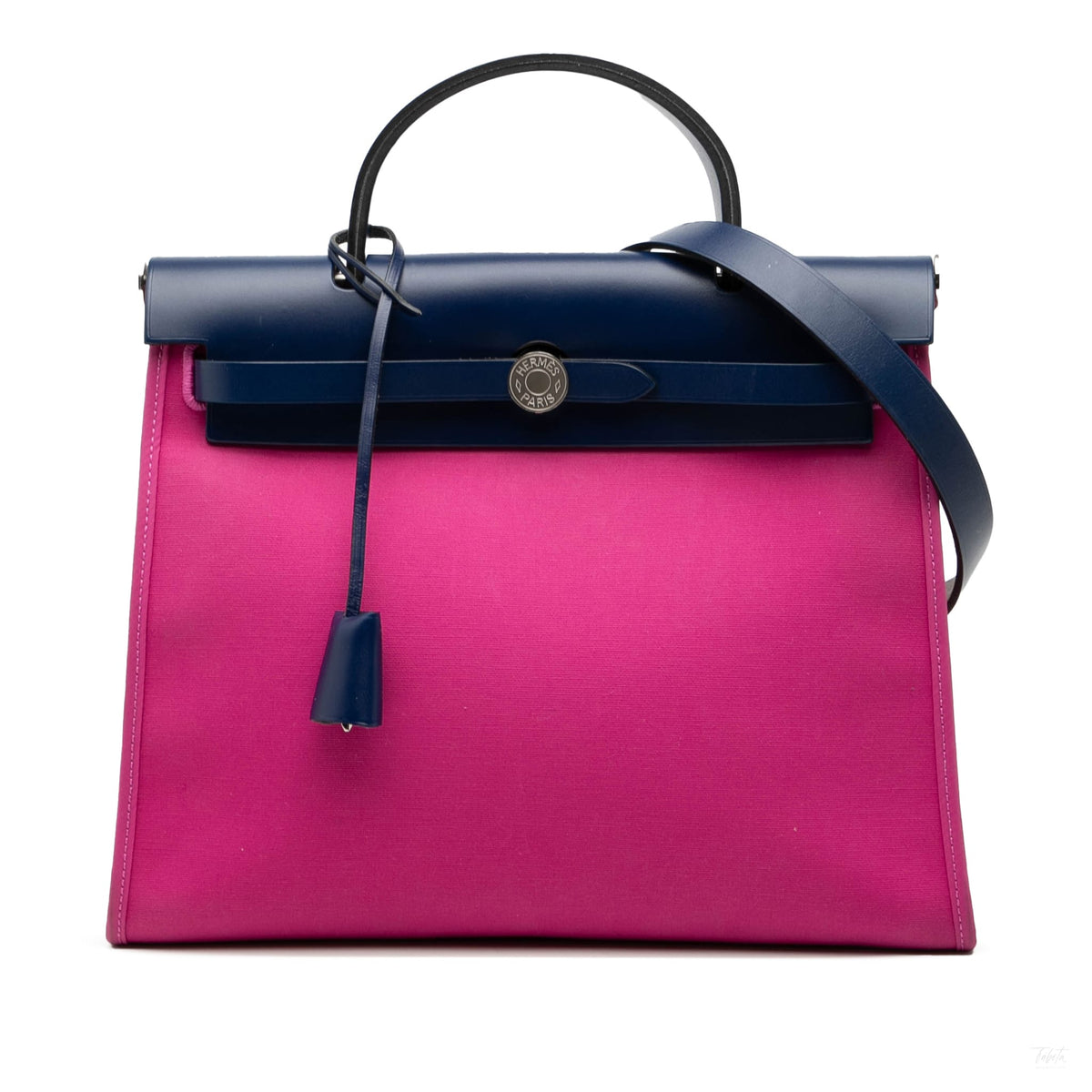 Second hand Hermes Herbag PM Canvas 1 pouch Top - handle Handbag Pink - Tabita Bags