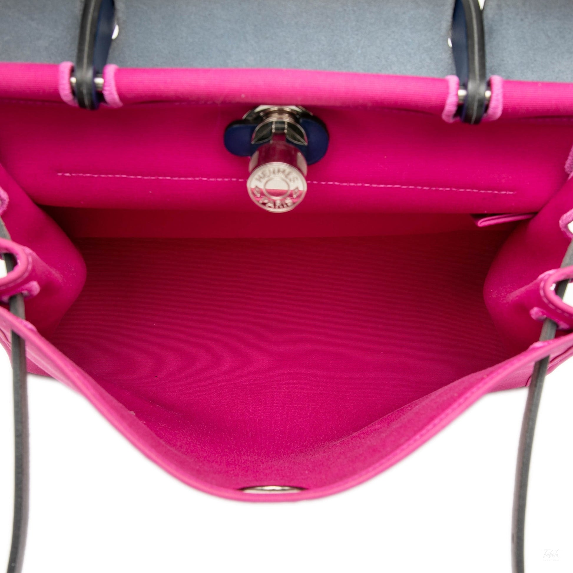 Second hand Hermes Herbag PM Canvas 1 pouch Top - handle Handbag Pink - Tabita Bags