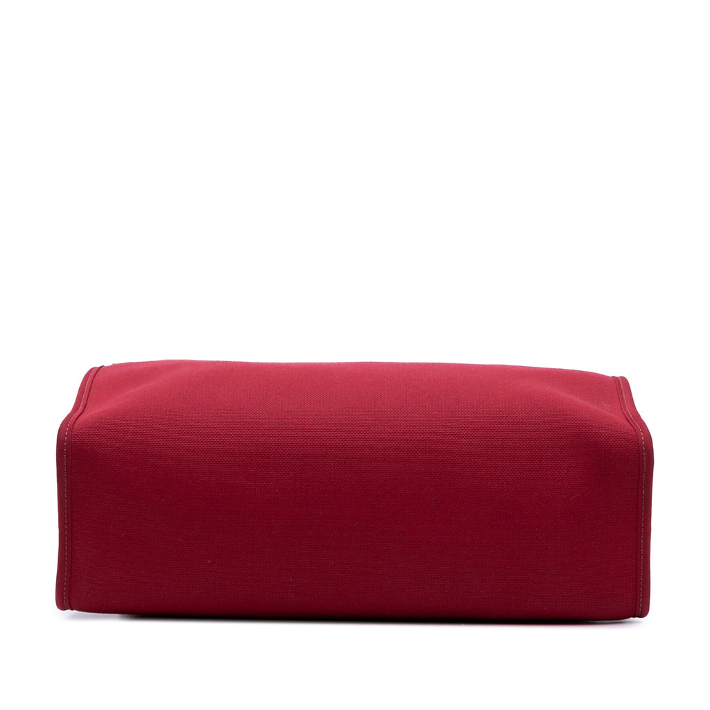 Second hand Hermes Herbag PM Canvas 1 Pouch Top - handle Handbag Red - Tabita Bags