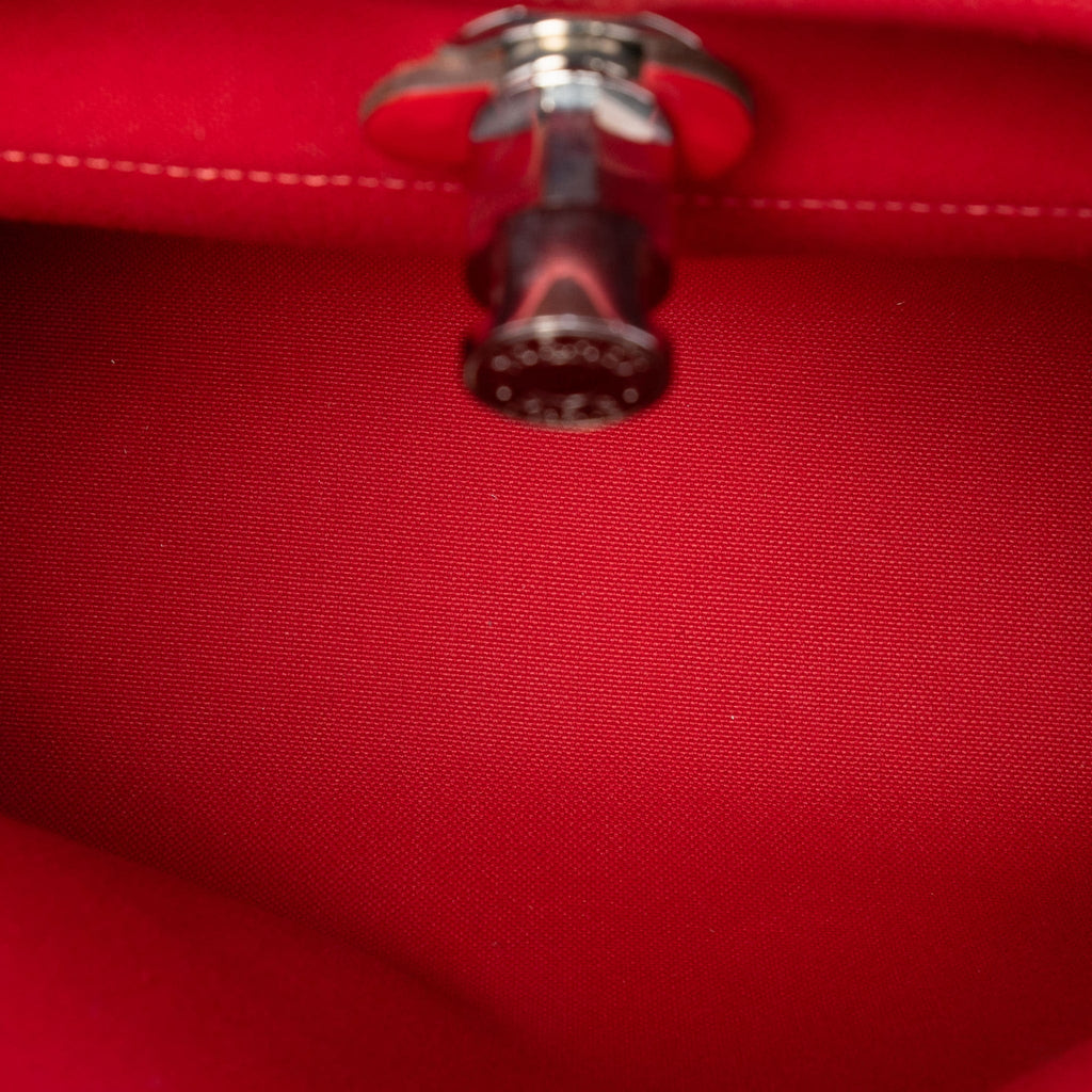 Second hand Hermes Herbag PM Canvas 1 pouch Top - Handle Handbag Red - Tabita Bags