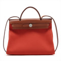 Second hand Hermes Herbag PM Canvas 2 - Ways Top - handle Bag 1 pouch Orange - Tabita Bags