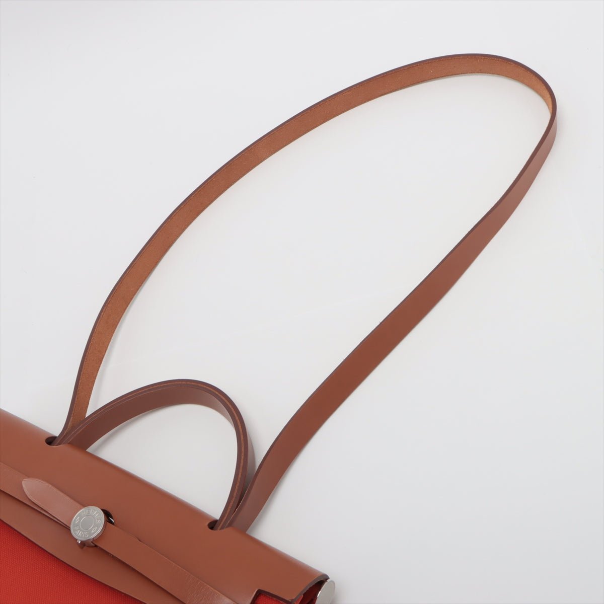Second hand Hermes Herbag PM Canvas 2 - Ways Top - handle Bag 1 pouch Orange - Tabita Bags