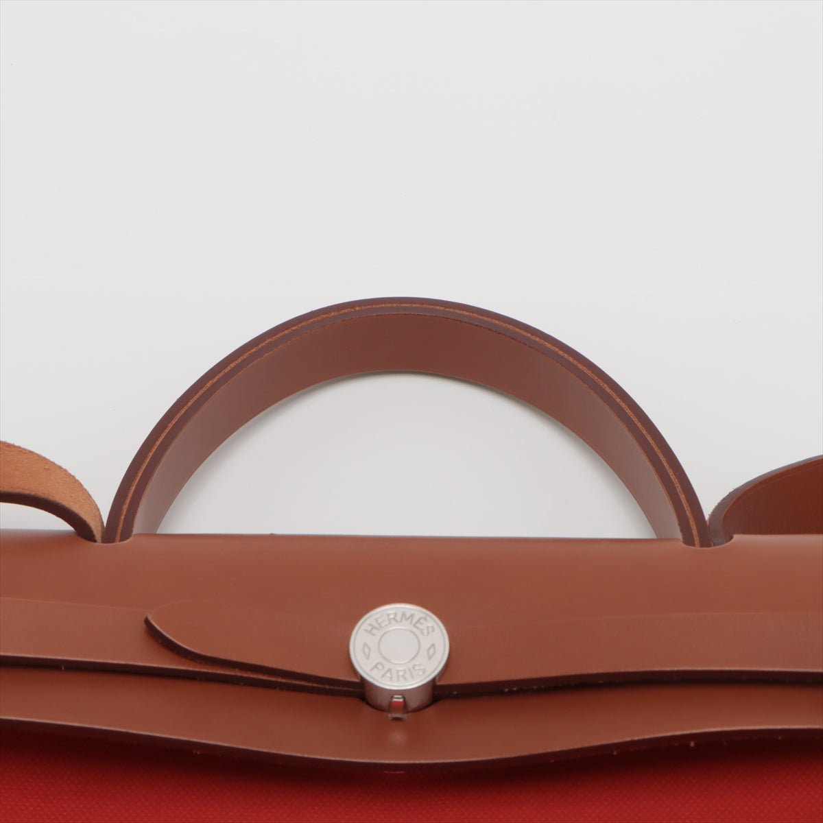 Second hand Hermes Herbag PM Canvas 2 - Ways Top - handle Bag 1 pouch Orange - Tabita Bags