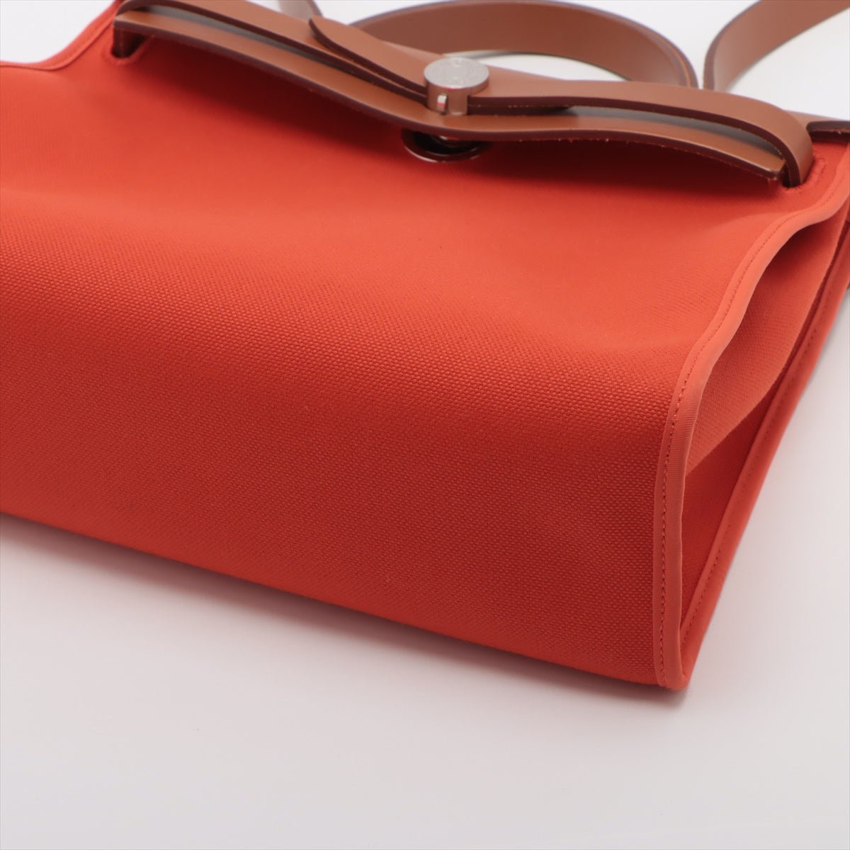 Second hand Hermes Herbag PM Canvas 2 - Ways Top - handle Bag 1 pouch Orange - Tabita Bags