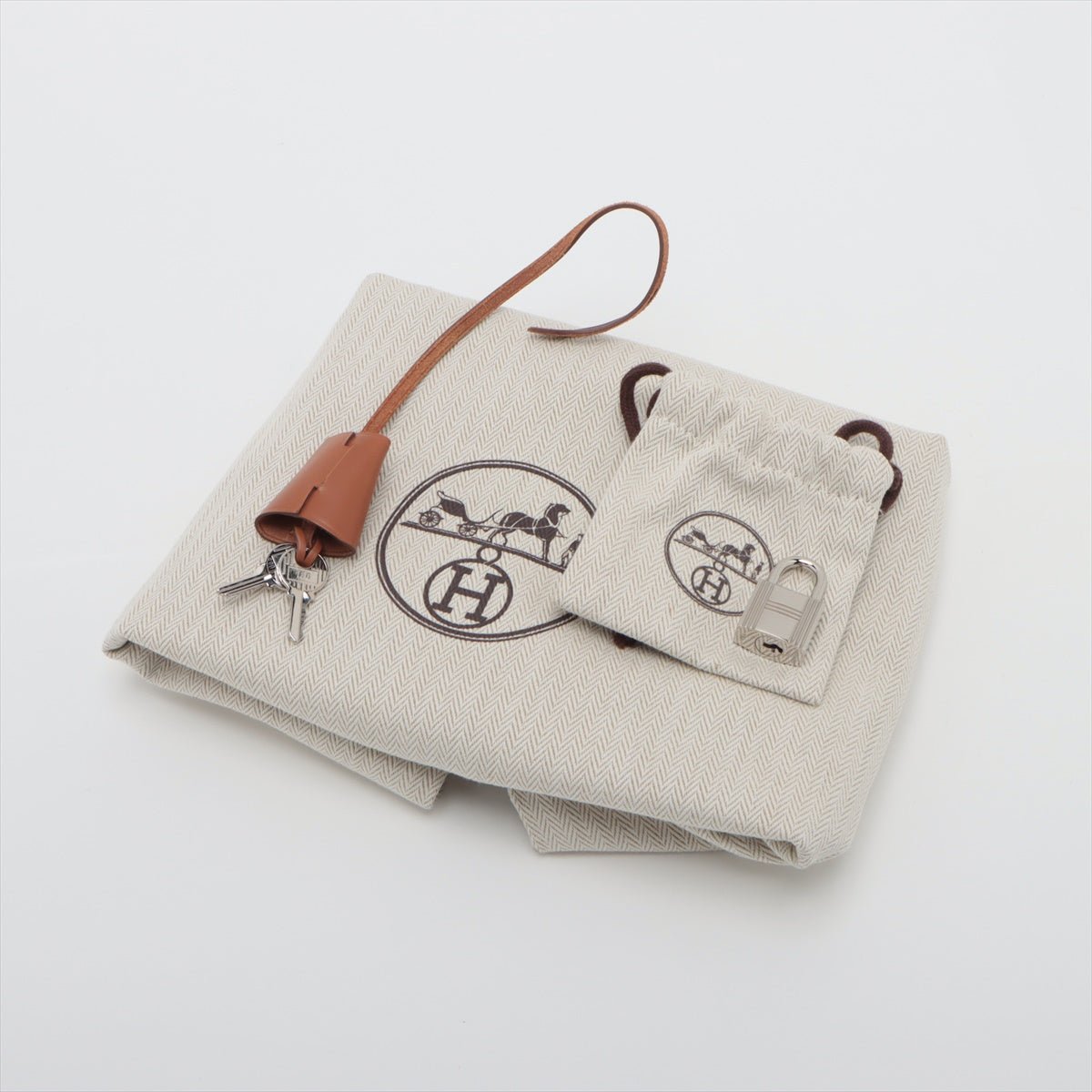 Second hand Hermes Herbag PM Canvas 2 - Ways Top - handle Bag 1 pouch Orange - Tabita Bags