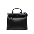 Second hand Hermes Herbag PM Toile H Berline Leather & Canvas Zip Top-handle Handbag Black - Tabita Bags