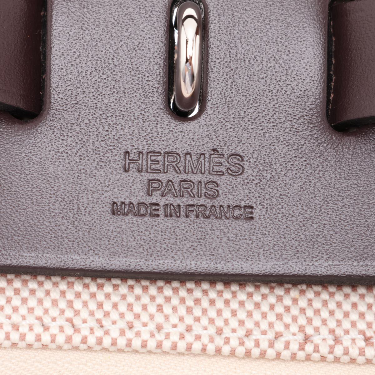Second hand Hermes Herbag PM Toile Officier × Vache Hunter Leather & Canvas Zip Top-handle Handbag Beige - Tabita Bags
