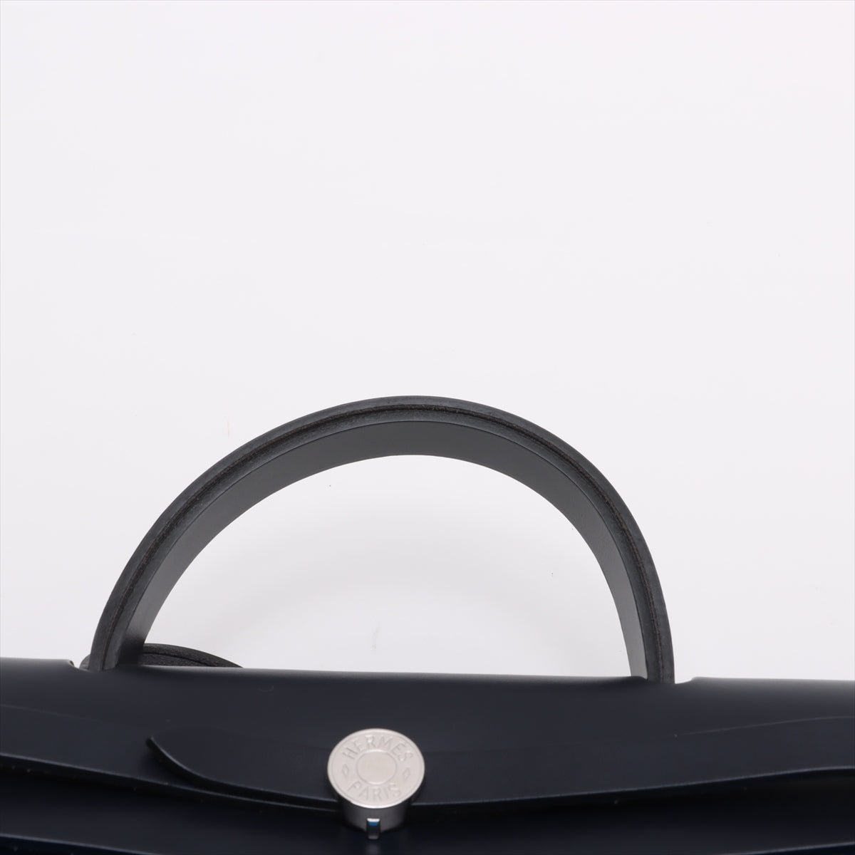 Second hand Hermes Herbag PM Toile Officier × Vache Hunter Leather & Canvas Zip Top-handle Handbag Blue - Tabita Bags