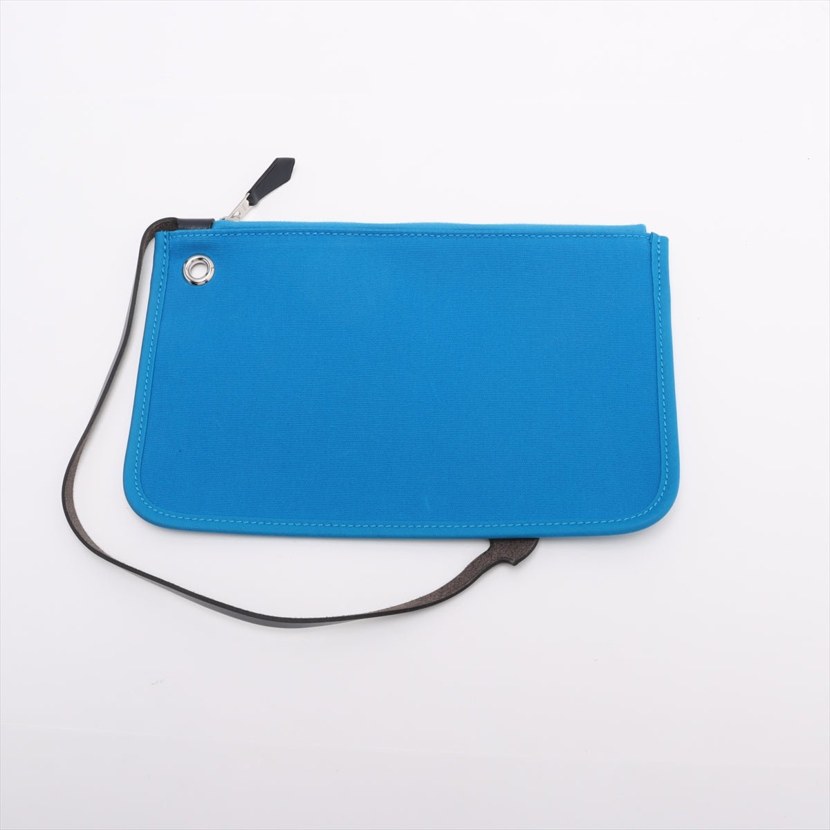 Second hand Hermes Herbag PM Toile Officier × Vache Hunter Leather & Canvas Zip Top-handle Handbag Blue - Tabita Bags