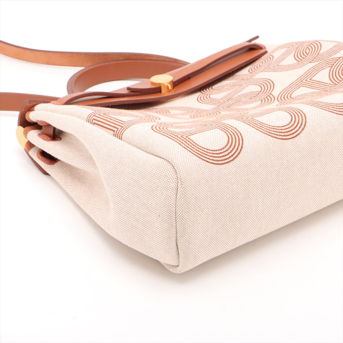 Second hand Hermes Herbag PM Twill Ash & Vache Hunter Leather & Canvas Zip Top-handle Handbag Beige - Tabita Bags