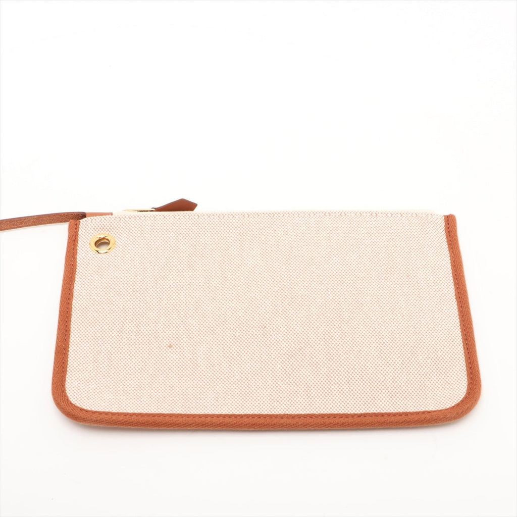 Second hand Hermes Herbag PM Twill Ash & Vache Hunter Leather & Canvas Zip Top-handle Handbag Beige - Tabita Bags