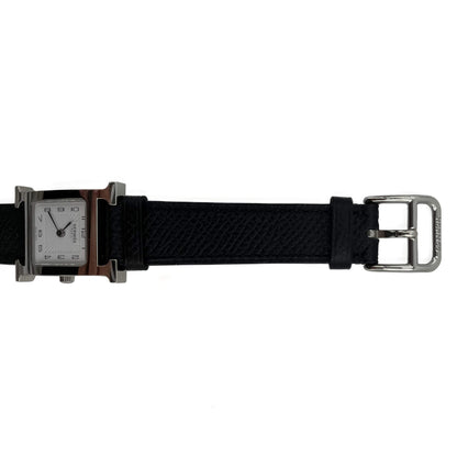 Second hand Hermes Heure H 25 Leather Watch T Black - Tabita Bags