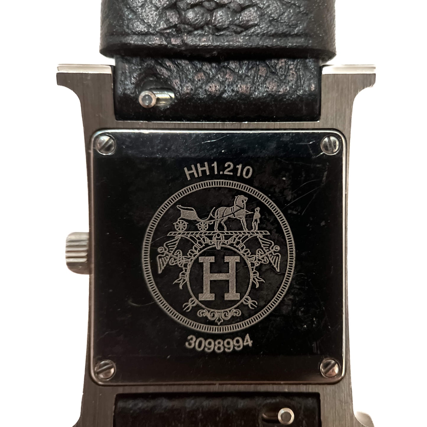 Second hand Hermes Heure H 25 Leather Watch T Black - Tabita Bags